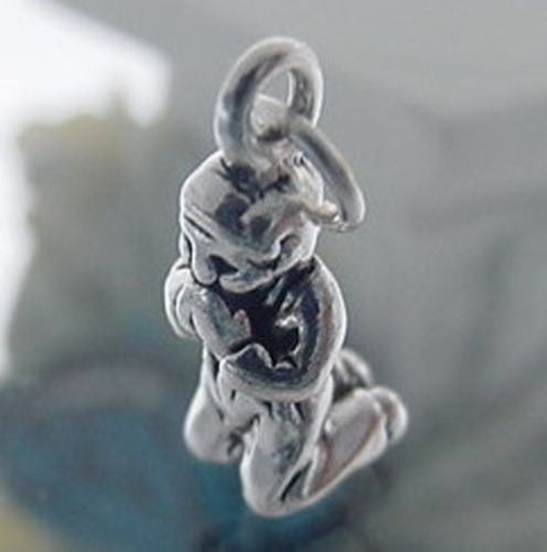 Boy Kneeling in Prayer Charm in Sterling Silver