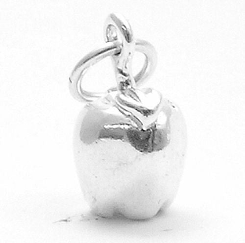 Apple Charm in 3D. Sterling Silver