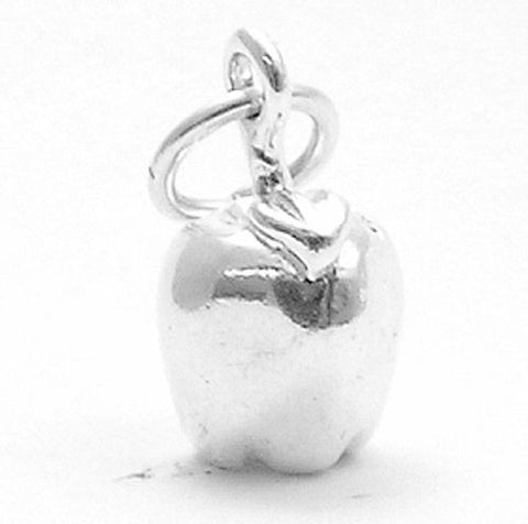 Apple Charm in 3D. Sterling Silver