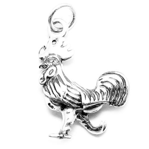 Rooster Charm in Sterling Silver.