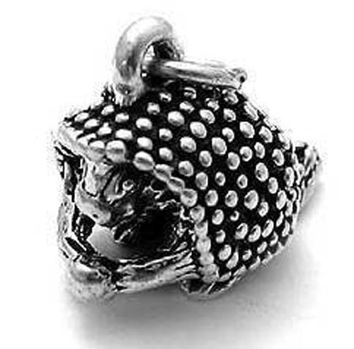 Porcupine Charm in 3D Sterling Silver.