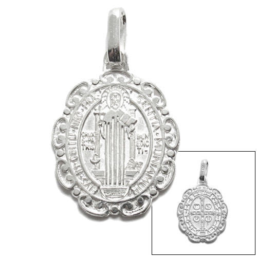 St. Benedict Medal in Oval Sterling Silver