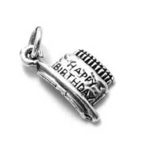 "Happy Birthday" Cake Charm. Sterling Silver