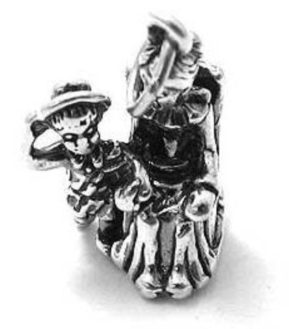 Mother Reading to Child Charm. Sterling Silver