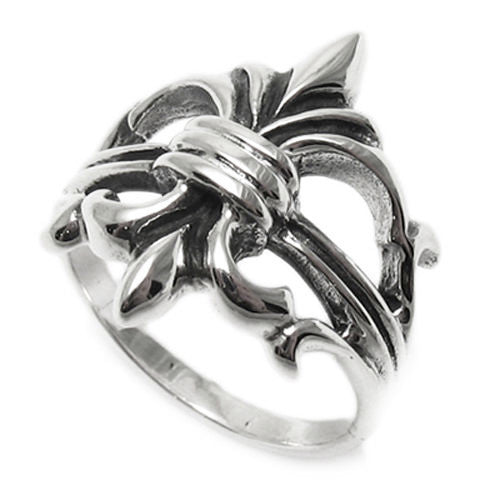 Exquisitely Detailed Fleur-de-Lis Ring. Wholesale Sterling Silver Rings. Main photo.
