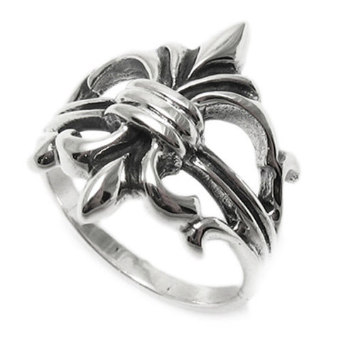 Exquisitely Detailed Fleur-de-Lis Ring. Wholesale Sterling Silver Rings. Main photo.