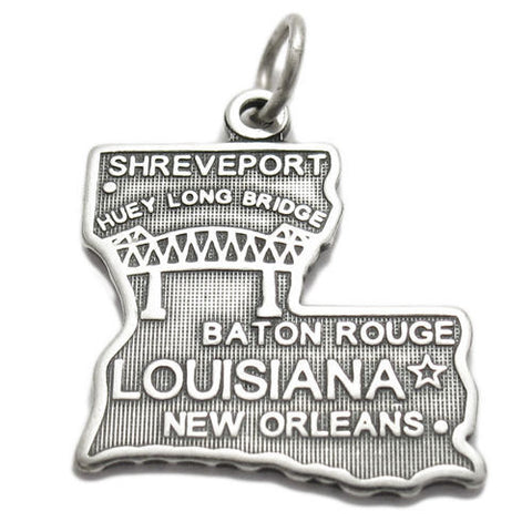 Louisiana State Charm in Sterling Silver