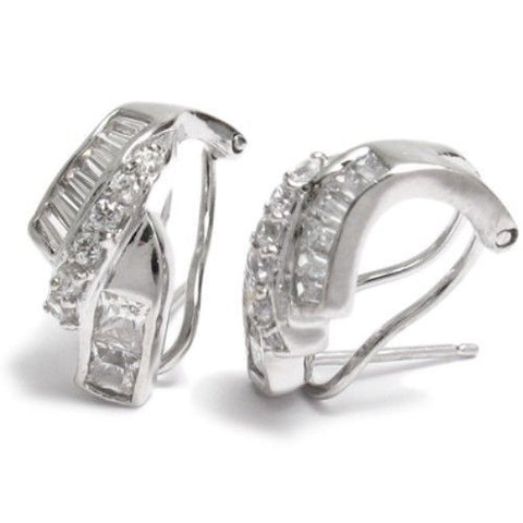 Fancy and Pretty Shaped 2.25 Carat CZ Earrings | Wholesale Sterling Silver Jewelry | Main