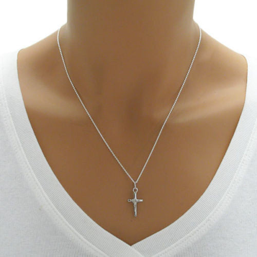 Small Crucifix Cross Charm Pendant - Silver | Wholesale 925 Sterling Silver Pendant - Jewelry | Alternate