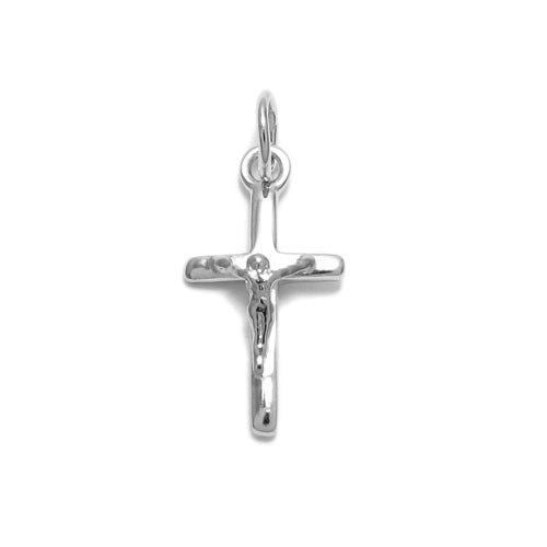 Small Crucifix Cross Charm Pendant - Silver | Wholesale 925 Sterling Silver Pendant - Jewelry | Alternate