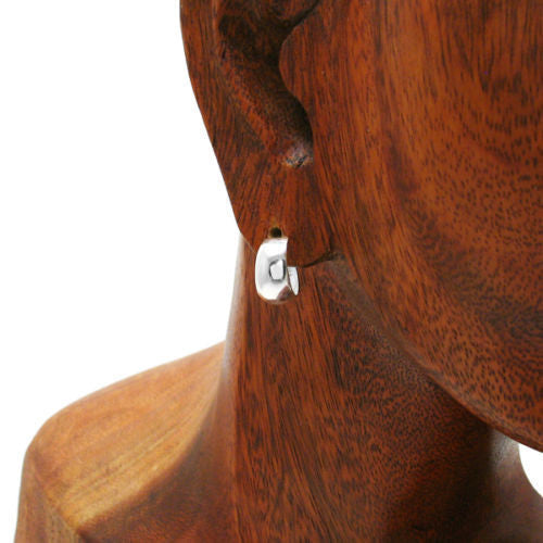 Small Plain Cigar Band Post Earrings 14mm | Wholesale Sterling Silver Jewelry | Alternate