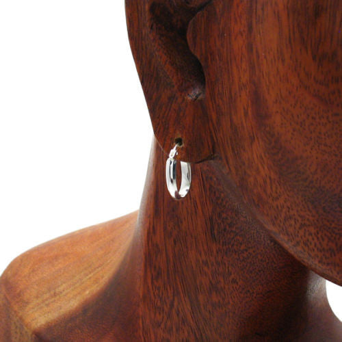 Simplistic Small Plain Oval Hoop Earrings 18mm | Wholesale Sterling Silver Jewelry | Alternate