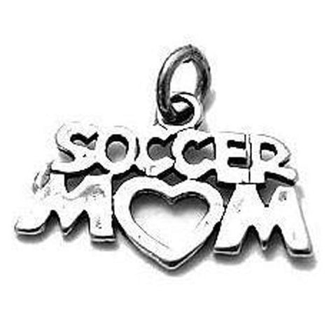 Beautiful "Soccer Mom" Talking Charm for your Sporty Mother. Wholesale Sterling Silver Charms - Jewelry