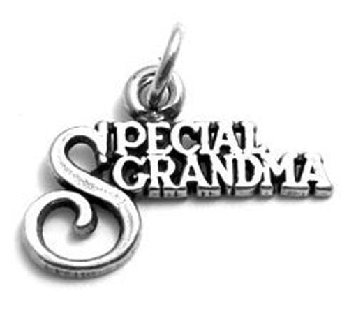 Simplistic "Special Grandma" Talking Charm. Wholesale Sterling Silver Charms - Jewelry