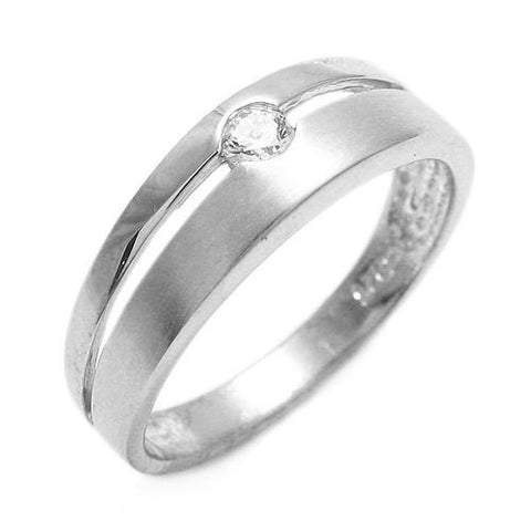 Elegant split band ring with floating CZ solitaire | Wholesale sterling silver rings - Jewelry | Main photo