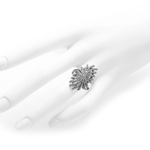 Dazzling Starburst Ring with 2+ Carat CZs | Wholesale Sterling Silver Rings - Jewelry | Hand photo