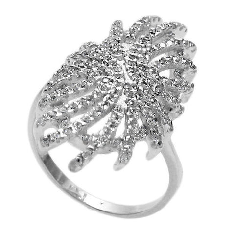 Dazzling Starburst Ring with 2+ Carat CZs | Wholesale Sterling Silver Rings - Jewelry | Main photo