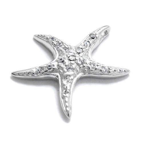 Dazzling Starfish Pendant Embellished with 0.16 Ct CZs | Wholesale 925 Sterling Silver Pendant - Jewelry | Alternate