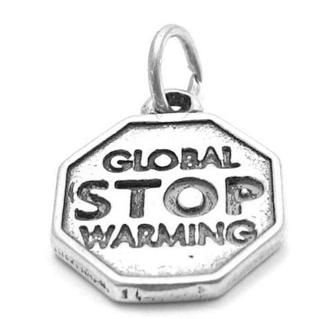 Stop Global Warming Charm | Wholesale 925 Sterling Silver Charms | Main