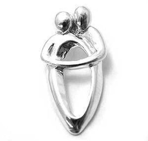 Beautifully Stylized Minimalist Couple Charm. Wholesale Sterling Silver Charms - Jewelry