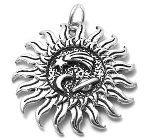 Marvelous Sun, Moon and Shooting Star Charm | Wholesale 925 Sterling Silver Charms | Main