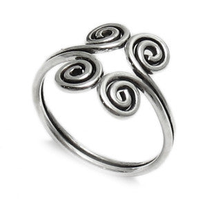 Swirl Designed Toe Ring Style 4 | Wholesale Sterling Silver Jewelry