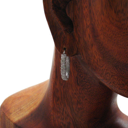 Impeccable Tangled Mesh Wire Round Hoop Earrings 26mm | Wholesale Sterling Silver Jewelry | Alternate