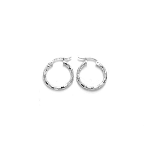 Cute Thin 16mm Diameter Faceted Hoop Earrings | Wholesale Sterling Silver Jewelry | Alternate