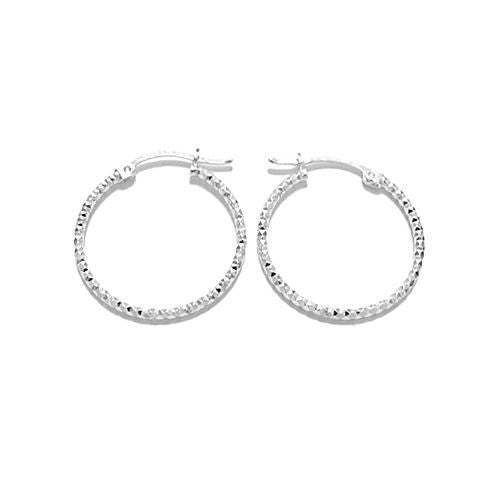 Thin 23mm Diamond Cut Hoop Earrings  | Wholesale Sterling Silver Jewelry | Alternate
