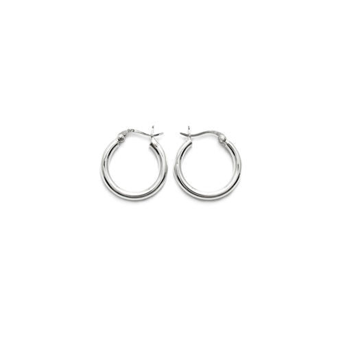 Sterling Silver Thin 3mm Plain Round Hoop Earrings. Available in 8 Sizes.