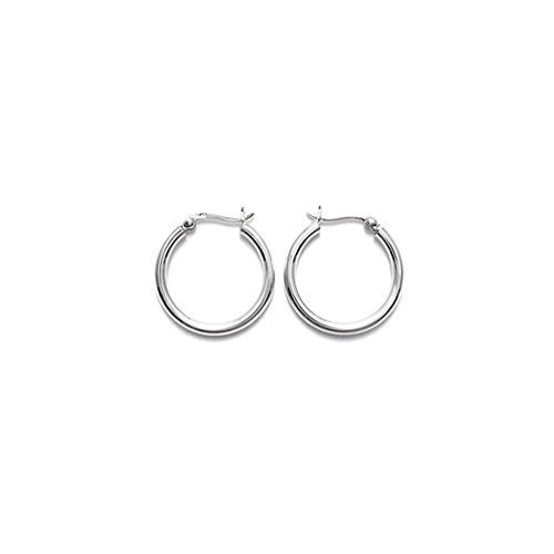 Sterling Silver Thin 3mm Plain Round Hoop Earrings. Available in 8 Sizes.
