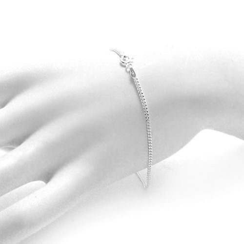 Dainty Sterling Silver Thin Cuban Link Bracelet 2mm (050 Gauge)
