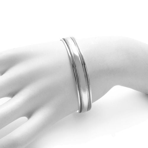 Men's Thin Silver Bracelet