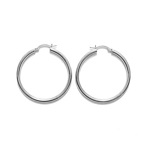 Wonderful Thin Plain 3mm Hoop Earrings 40mm | Wholesale Sterling Silver Jewelry | Alternate