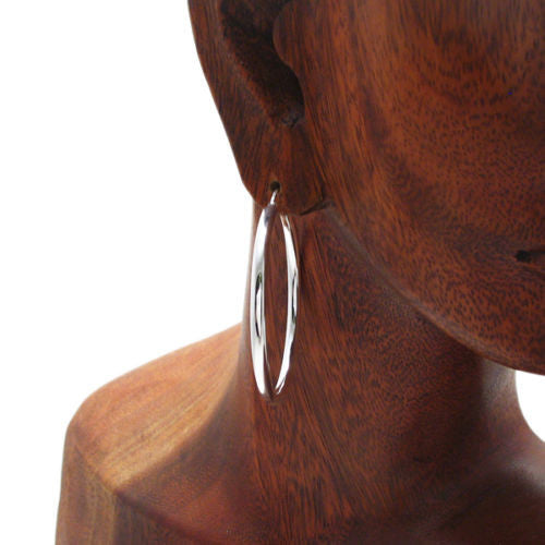 Wonderful Thin Plain 3mm Hoop Earrings 45mm | Wholesale Sterling Silver Jewelry | Alternate