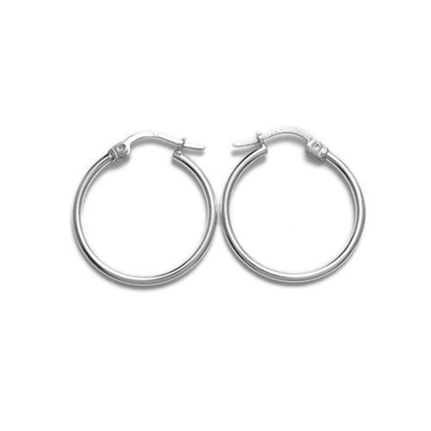 Thin Plain Polished Hoop Earrings 18mm | Wholesale Sterling Silver Jewelry | Main