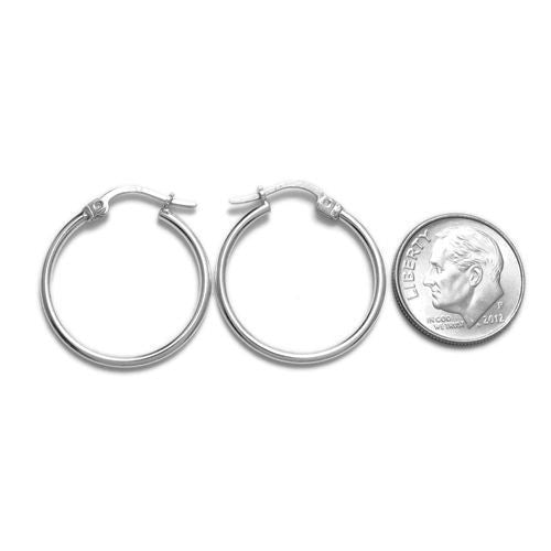 Thin Plain Polished Hoop Earrings 18mm | Wholesale Sterling Silver Jewelry | Alternate