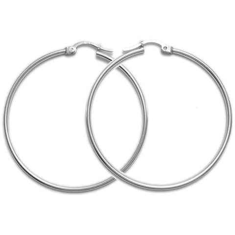 Thin Plain Polished Hoop Earrings 43mm | Wholesale Sterling Silver Jewelry | Main