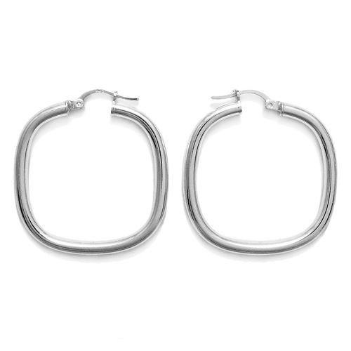 Flawless Thin Square Hoop Earrings with a glossy finish | Wholesale Sterling Silver Jewelry | Main