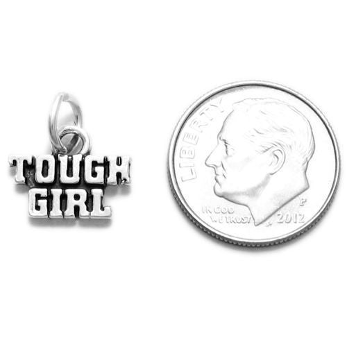 Edgy "Tough Girl" Talking Charm. Wholesale Sterling Silver Charms - Jewelry. Alternate.