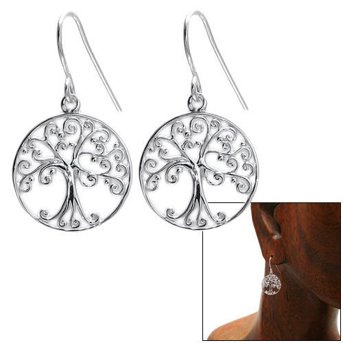 Tree of Life earrings with Starry Night swirls | Wholesale 925 Sterling Silver Jewelry | Combo photo