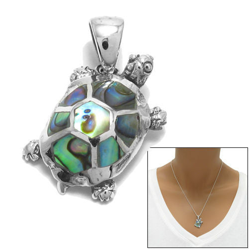 Amazingly cute turtle with abalone turtle shell pendant | Wholesale 925 Sterling Silver Jewelry | Combo photo