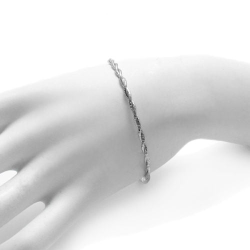 Elegant Twisting Rope Bracelet - 2 Lengths | Wholesale Sterling Silver Jewelry | Alternate