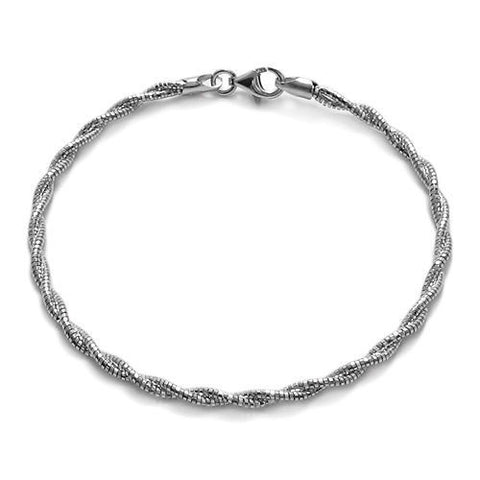 Elegant Twisting Rope Bracelet - 2 Lengths | Wholesale Sterling Silver Jewelry | Main