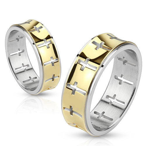 Two-tone Carbon Fiber Men's Wedding Ring In Stainl... – Grandado Two-tone Carbon Fiber Men's Wedding Ring In Stainl... – Grandado