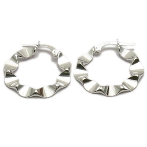 Dazzling Wavy Hoop Design Earrings | Wholesale Sterling Silver Jewelry | Main