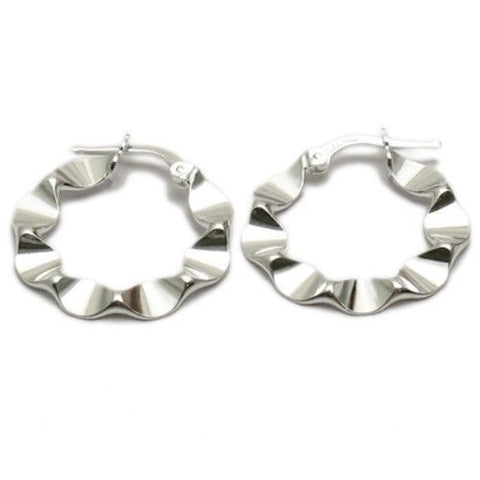 Dazzling Wavy Hoop Design Earrings | Wholesale Sterling Silver Jewelry | Main