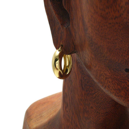 Wide Gold 23mm Hollowed out Plain Hoop Earrings | Wholesale Sterling Silver Jewelry | Alternate
