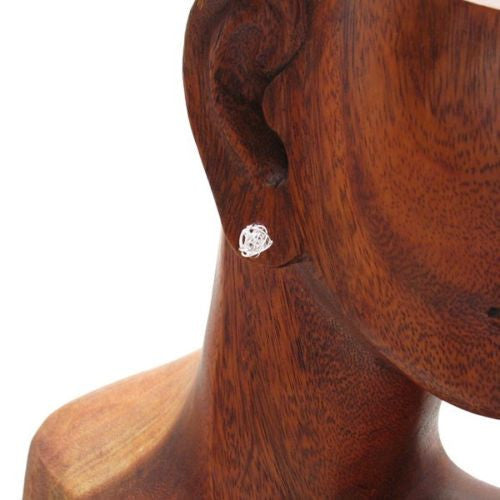 Wire Ball Post Stud Earrings in 7mm | Wholesale Sterling Silver Jewelry | Alternate