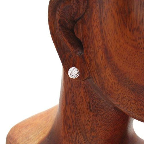 Wire Ball Post Stud Earrings in 9mm | Wholesale Sterling Silver Jewelry | Alternate